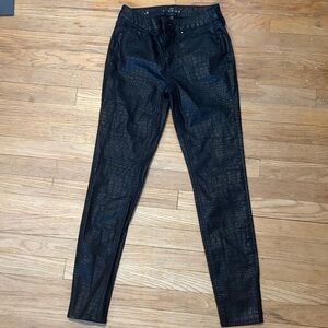 White House Black Market Black Textured Pants